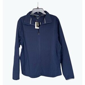 NEW Tri-Mountain Performance Coat-Men's Large Soft Shell Jacket #J6380 Blue